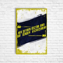 Trend Poster Sarı Lacivert Retro Ahşap Poster