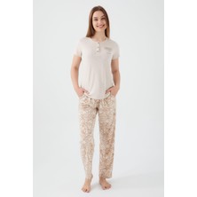 Pierre Cardin 8521 Tropical Vibes Kadın Kısa Kol Pijama Takım