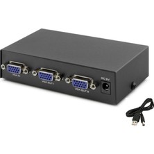 Alfais 4512 VGA Splitter Switch 2 Port 200MHZ Çoklu Ekran Çoklayıcı