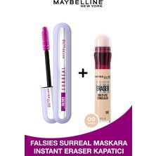 Maybelline New York Falsies Surreal Maskara +  Instant Anti Age Eraser Kapatıcı - 00 Ivory Çanta Hediyeli Set