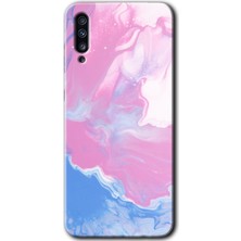 MRC İletişim Samsung Galaxy A30S Kılıf Hd Desen Baskılı Arka Kapak + Temperli Cam - Liquid Lekeler Art