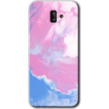 MRC İletişim Samsung Galaxy J8 Kılıf Hd Desen Baskılı Arka Kapak + Temperli Cam - Liquid Lekeler Art