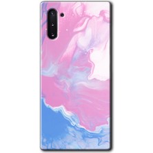 MRC İletişim Samsung Galaxy Note 10 Kılıf Hd Desen Baskılı Arka Kapak + Temperli Cam - Liquid Lekeler Art