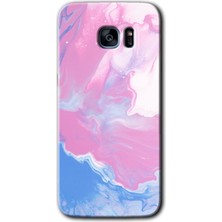 MRC İletişim Samsung Galaxy S7 Edge Kılıf Hd Desen Baskılı Arka Kapak + Temperli Cam - Liquid Lekeler Art