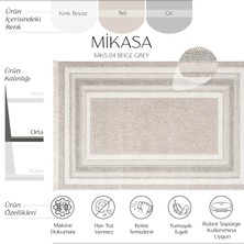 Cool Halı Mikasa Mks 04 Bej Gri Yumuşak Dokulu Halı Kilim Salon Koridor Yolluk Dokuma Makine Halısı