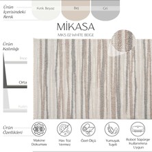 Cool Halı Mikasa Mks 02 Beyaz Bej Yumuşak Dokulu Halı Kilim Salon Koridor Kesme Yolluk Dokuma Makine Halısı