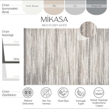 Cool Halı Mikasa Mks 01 Gri Beyaz Yumuşak Dokulu Halı Kilim Salon Koridor Kesme Yolluk Dokuma Makine Halısı