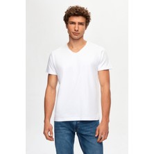 Twn Slim Fit Beyaz Düz Örgü T-Shirt 0EC148551755M