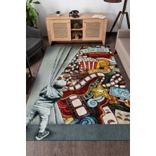 Homshtag Son Sahne  Dokuma Tabanlı Yıkanabilir Dekoratif Graffiti Halısı