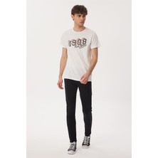 Lee Cooper Zeta Erkek %100 Pamuk O Yaka T-Shirt Beyaz