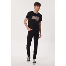 Lee Cooper Zeta Erkek %100 Pamuk O Yaka T-Shirt Siyah