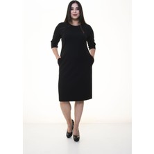 Modayız Siyah Cepli Esnek Elbise 34E-1381