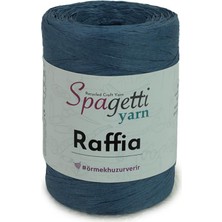 Spagetti Yarn Raffia Kot Mavi El Örgü Ipliği