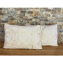 Elif Tekstil Saten Çiçekli 2'li Yastık Kılıfı Seti