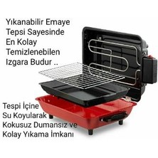 İnova Camlı Elektrikli Izgara Barbekü Emaye Gövdeli-Tepsili IB-320022