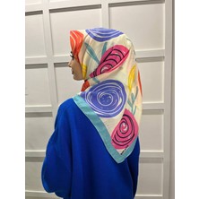 Eflatun  Eflatun Scarf Pamuklu (Cotton) Minimal Çiçek Desenli Eşarp 00747