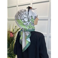 Eflatun  Eflatun Scarf Dijital Baskı Tomurcuk Desen Rayon Eşarp 00749