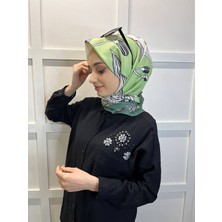Eflatun  Eflatun Scarf Dijital Baskı Tomurcuk Desen Rayon Eşarp 00749