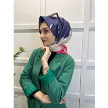 Eflatun  Eflatun Scarf Dijital Baskı Renkli Rayon Eşarp 00749