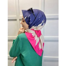 Eflatun  Eflatun Scarf Dijital Baskı Renkli Rayon Eşarp 00749