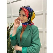 Eflatun  Eflatun Scarf Pamuklu (Cotton) Minimal Çiçek Desenli Eşarp 00747