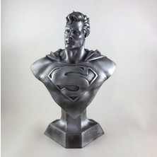 Çelik Adam Superman Büstü Gümüş Boyalı Figür 10 cm