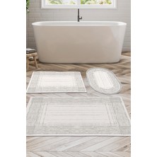 Dekoreko Kaymaz Taban Djt 3'lü Banyo Paspas Takımı Trend Karışık Modern M5076 Yeşil