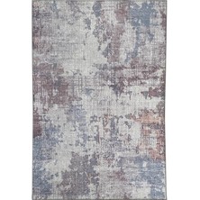 Carpettex Modern Çizgi Tarama Desenli Karışık Renkli Halı Kaymaz Taban Makinada Yıkanabilir