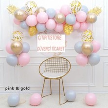 Çıtı Pıtı Store Pembe Gold Lüks Balon Zincir Set