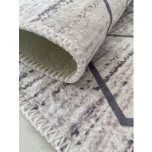 Carpettex Iskandinav Baklava Desenli Krem Pudra Rose Renkli Modern Halı Kaymaz Taban Makinada Yıkanabilir
