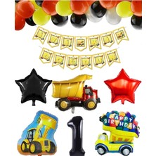 Çıtı Pıtı Store Inşaat Kepçe Kamyon 1 Yaş Balon Seti