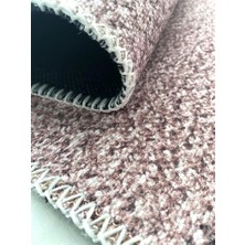 Carpettex Modern Desenli Bulanık Pudra Rose Halı Kaymaz Taban Yıkanabilir