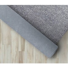 Carpettex Modern Desenli Kaymaz Taban Halı Yıkanabilir Bulanık Düz Açık Gri Şönil Halı