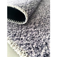 Carpettex Modern Desenli Kaymaz Taban Halı Yıkanabilir Bulanık Düz Açık Gri Şönil Halı
