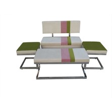 Bengi Ticaret Loca Bank Takım Model Metal  Çelik Nikelaj Sunideri Döşeme Kırılmaz Temper Cam Masa 32 Densite Sünger El Yapım