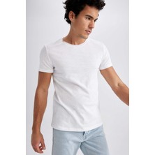 DeFacto Slim Fit Bisiklet Yaka Basic Kısa Kollu %100 Pamuk Tişört