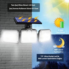 Entelux Solar 122 Ledli Güneş Enerjili Kumandalı Hareket Sensörlü Bahçe Aydınlatma Sokak Lambası