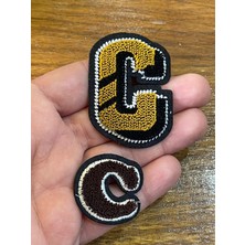 Gönülden Tasarım 3x3 4x5 cm Iki Model C Harfi Aplike Ütü Ile Yapışır Dikiş Hobi Arma Aksesuar