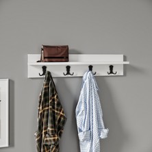 Merlin Mobilya Mikro Beyaz Askılık 100 cm