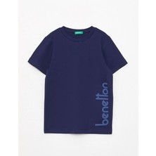 Benetton Çocuk T-Shirt BNT-820557 Açık Mavi