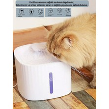 Kedi Köpek Su Pınarı Otomatik Kedi Su Şelalesi, LED Işıklı Kedi Su Sebili, Ultra Sessiz 3 Litre