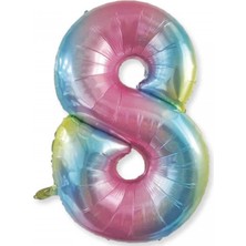 Kidspartim 8 Rakam Rengarenk Folyo Balon 40 Inç 100 cm
