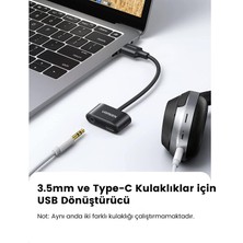 Ugreen Harici USB To Type-C 3.5mm Aux Girişli USB Ses Kartı