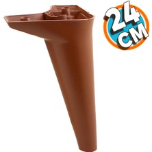 Nzb Mobilya Kanepe Yatak Puf Sehpa Tv Ünitesi Çekyat Koltuk Ayağı 24 cm Kahverengi Baza Ayak