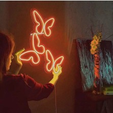 Dekoraven Kelebek Neon LED Dekoratif AYDINLATMA(60X30CM)