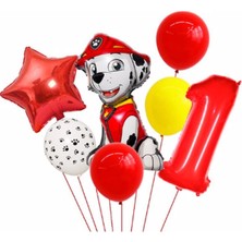 Parti Station Paw Petrol Pav Petrol Polis Köpek Marshall Yaş Balon Konsept Doğum Günü Set Yaş Balon Set