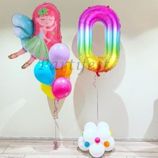 Parti Station Peri Kızı Balon Set Peri Kızı Folyo Balon Set Konsept Doğum Günü Set Yaş Balon