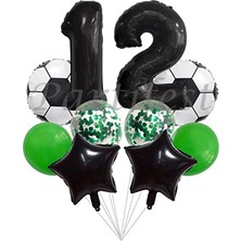 Parti Station Futbol Konsept Balon Set Maç Konsept Doğum Günü Set Yaş Balon Set