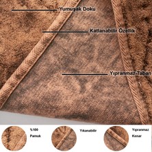Dekoreko Alanur Home Kristal Pamuklu 2'li Banyo Paspası Eskitme Kahve