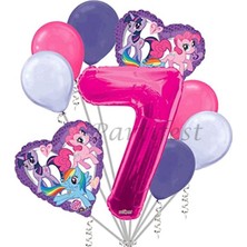 Parti Station My Little Ponny Balon Set My Little Ponny  Folyo Balon Set Konsept Doğum Günü Set Yaş Balon